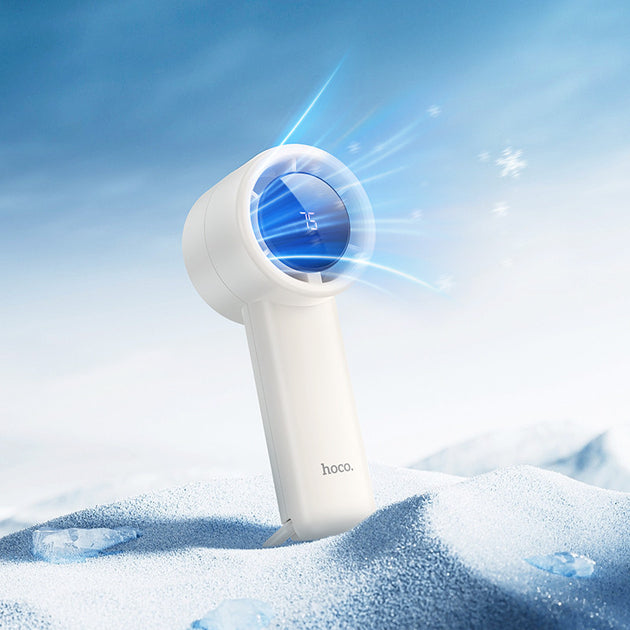 Hoco Portable Handheld Mini Fan with LED Display – Rechargeable USB Personal Fan