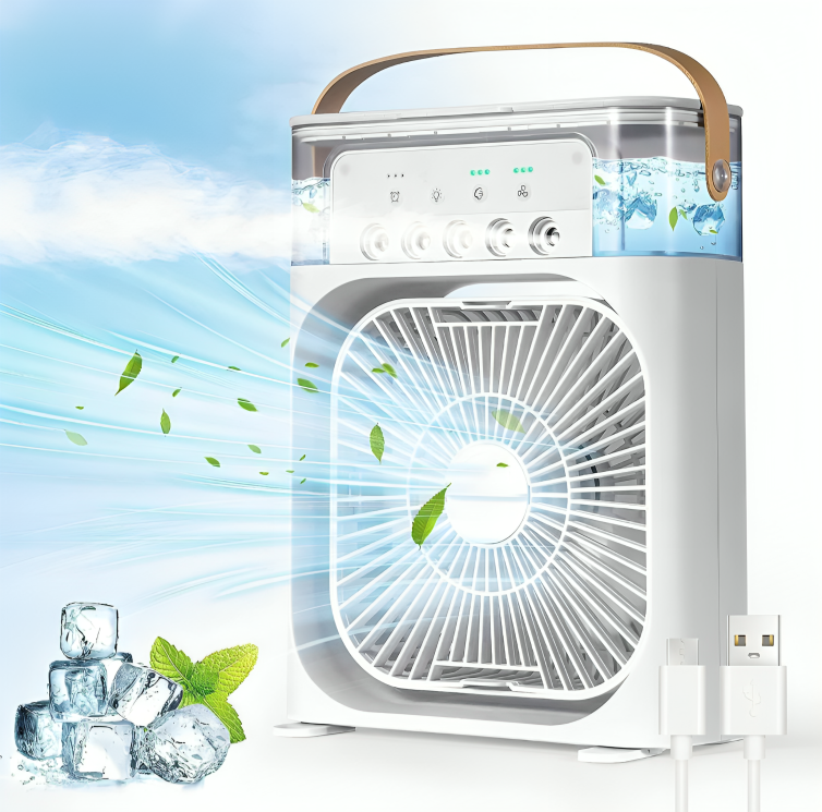 Mini Frost Fan – Portable Air Cooler & Humidifier with Adjustable Speeds and Water Tank