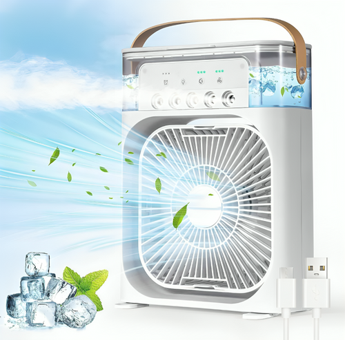 Mini Frost Fan – Portable Air Cooler & Humidifier with Adjustable Speeds and Water Tank
