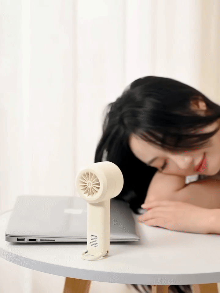 Hoco Portable Handheld Mini Fan with LED Display – Rechargeable USB Personal Fan